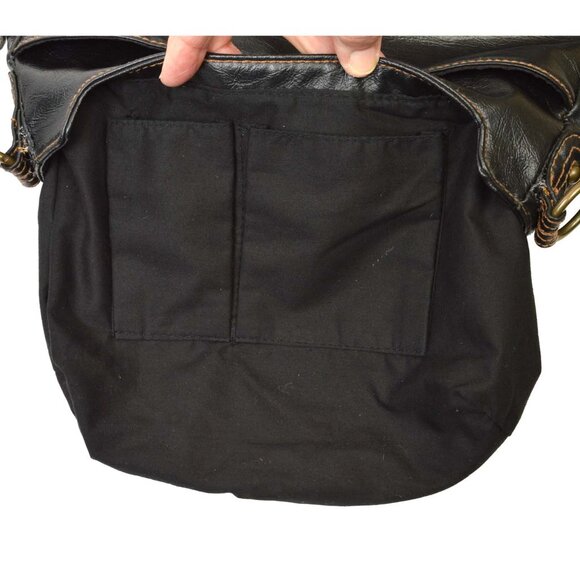 LEVI'S BLACK VINYL SHOULDER BAG PURSE - Picture 4 of 13